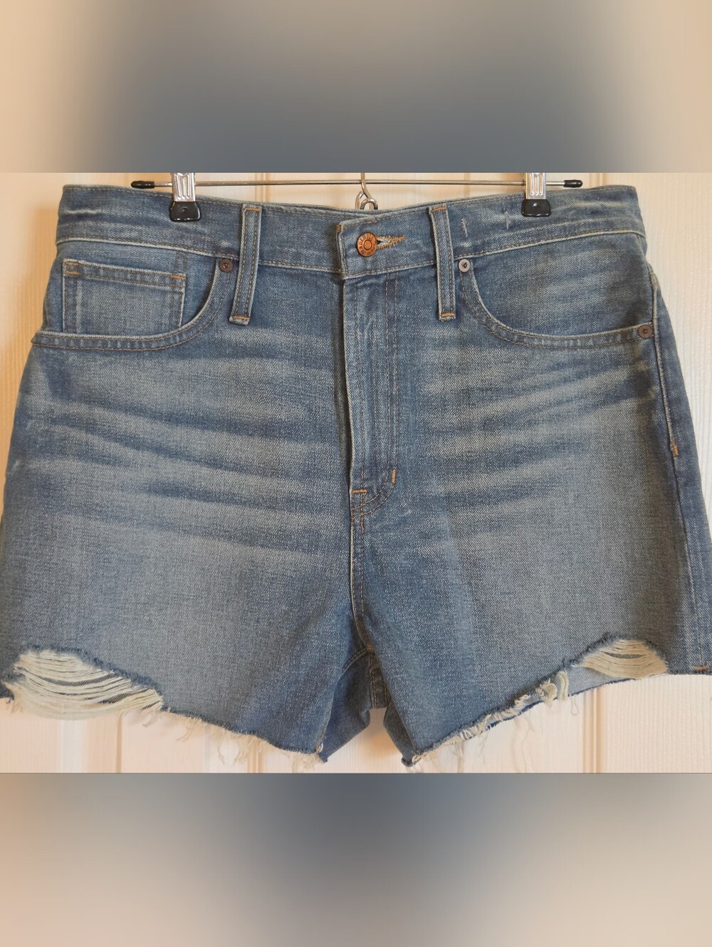 Madewell Distressed Blue Denim Cutoff Shorts